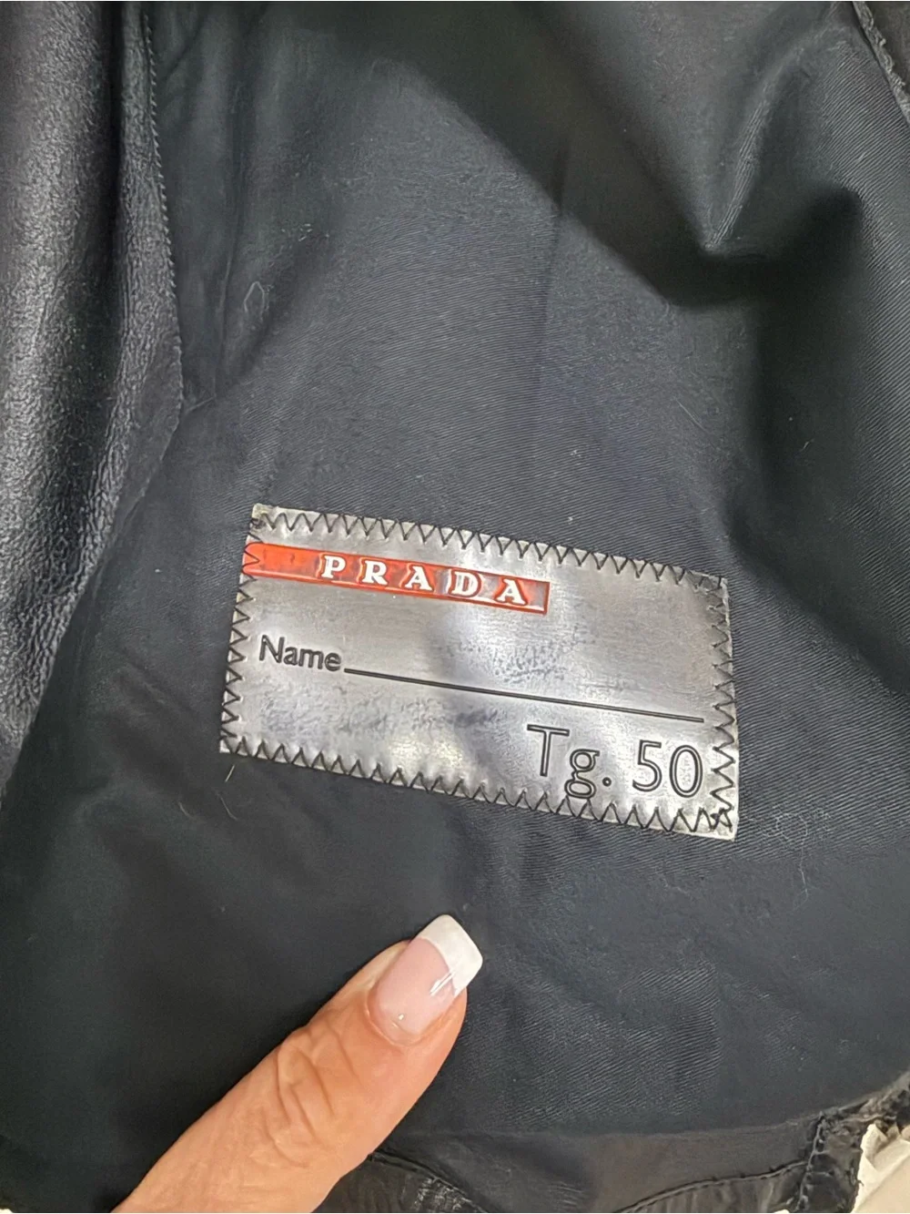 Prada Black moto 1990’s vintage  weight Leather Bomber Jacket medium